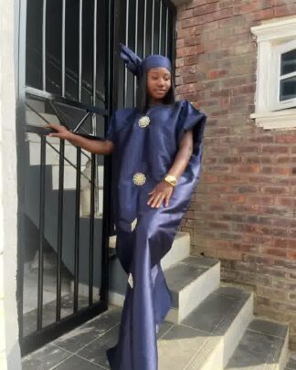 Navy Blue Free-Size Bubu Gown