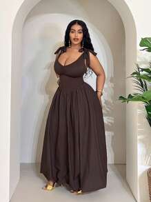 Dramatic Flair Minimalist Floral Slip Dress For Women