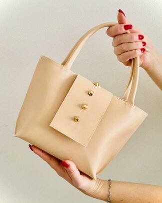 Faux Leather Fabric Bag - Trendy for Ladies