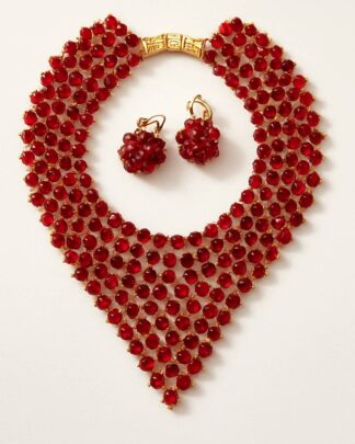 Handcrafted Beaded Necklace and Earring