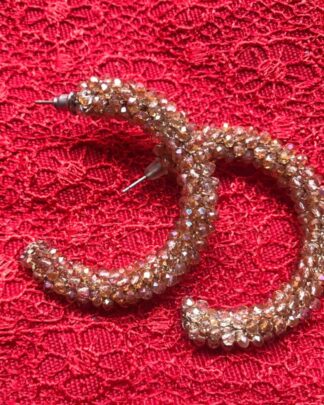 Chunky Crystal Pave Hoops Earrings