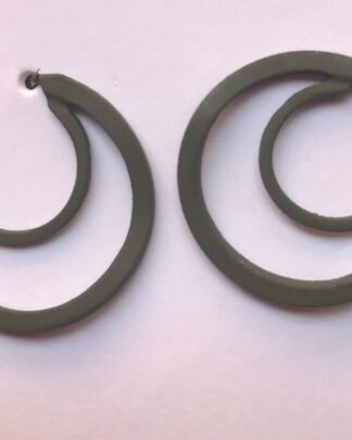 Crescent Moon Shaped Army Green Stud Earrings