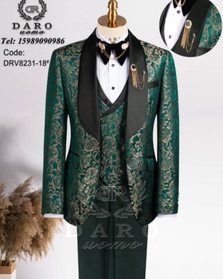 Fashionable 3-Piece Green Color Suit