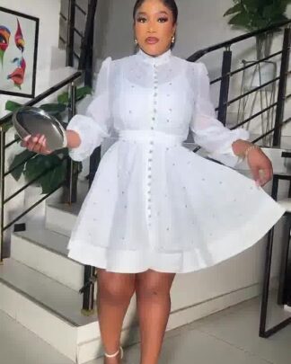 Belted Babygirl Dress With Stones