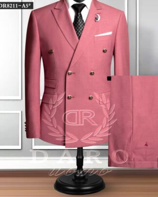Men’s Pink Double-Breasted Suit for Rent